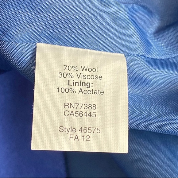 J. Cree Pencil Royal Blue Wool Skirt Size 2 - Picture 8 of 10